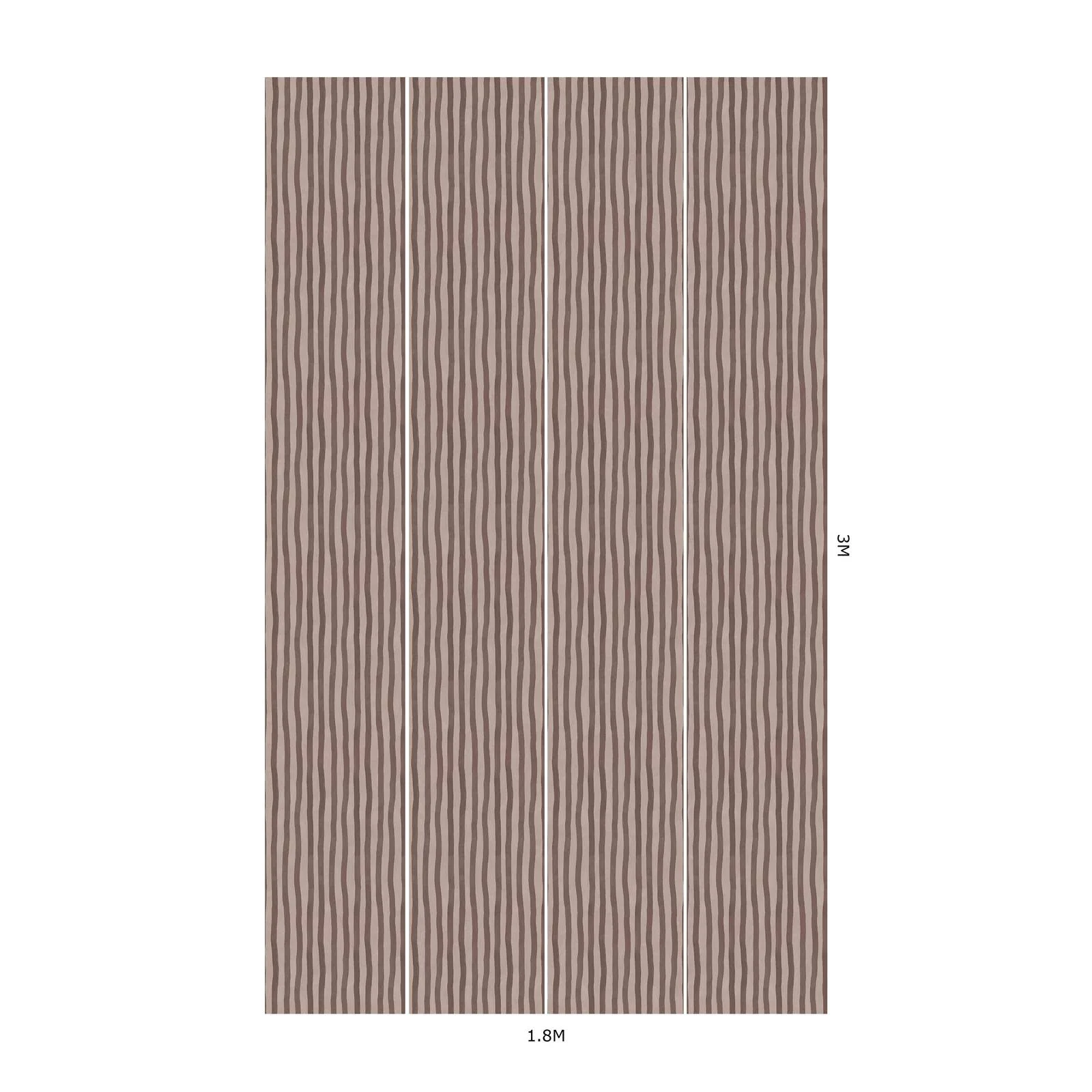 House of Hackney Artist's Stripe wallpaper in Carnelian, stripes and trees in carnelian