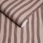 House of Hackney Artist's Stripe wallpaper in Carnelian, stripes and trees in carnelian
