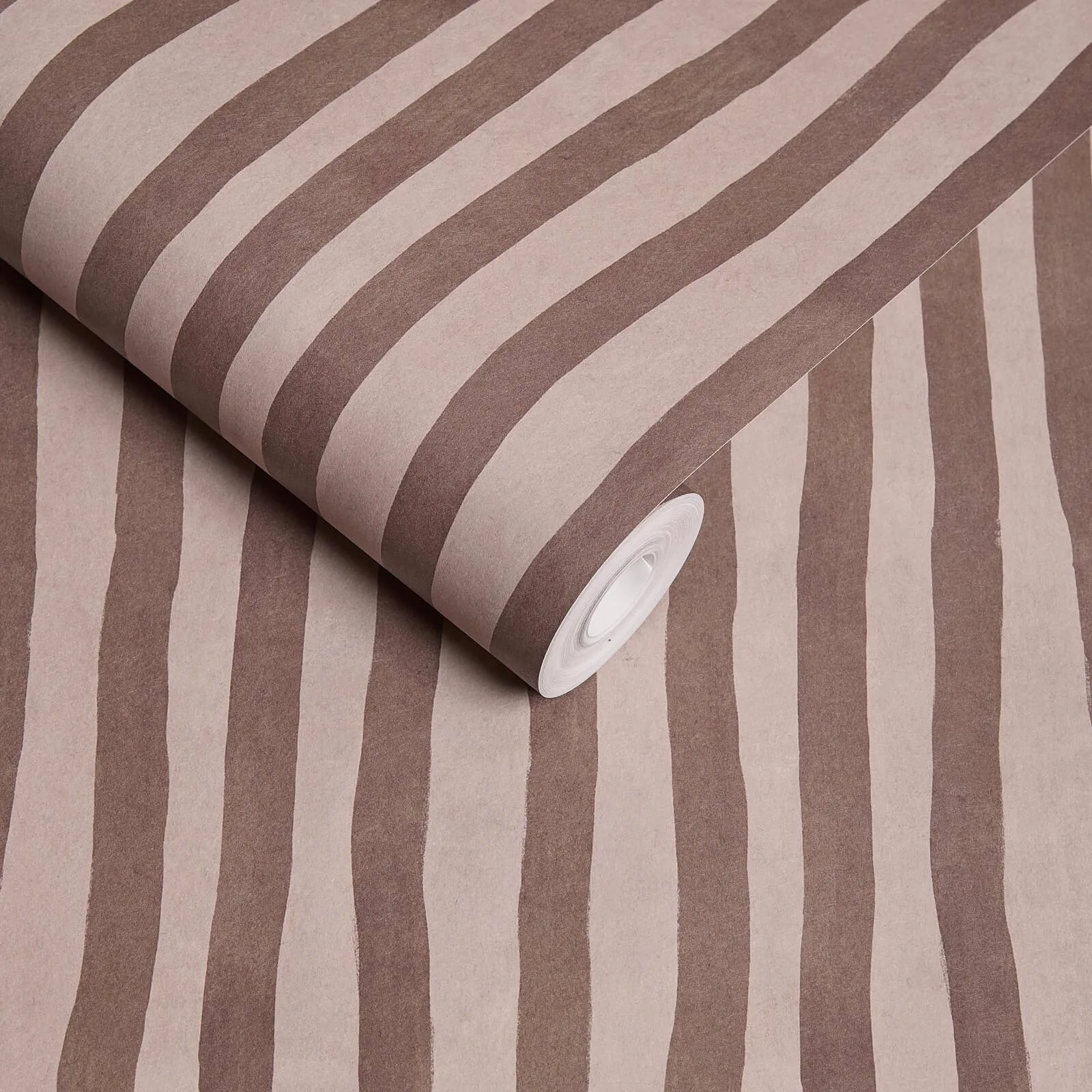 House of Hackney Artist's Stripe wallpaper in Carnelian, stripes and trees in carnelian