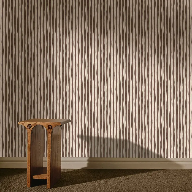House of Hackney Artist's Stripe wallpaper in Cocoa, stripes in cocoa