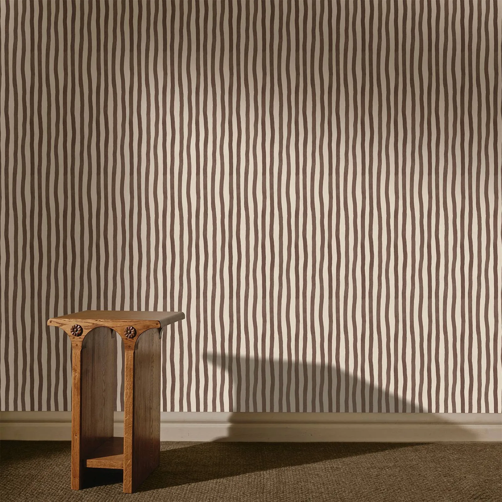 House of Hackney Artist's Stripe wallpaper in Cocoa, stripes in cocoa
