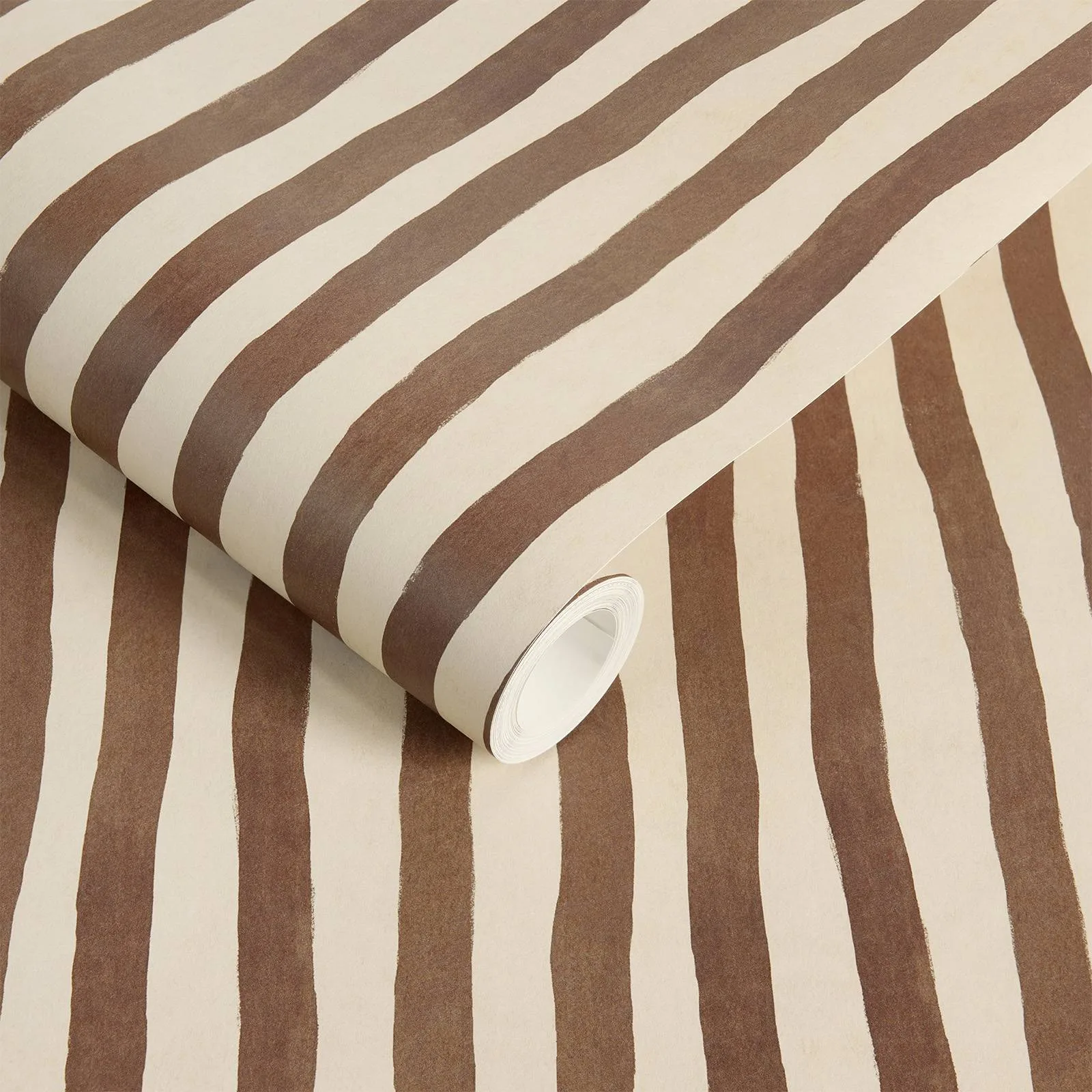 House of Hackney Artist's Stripe Wallpaper in Cocoa House of Hackney Artist's Stripe wallpaper in Cocoa, stripes in cocoa