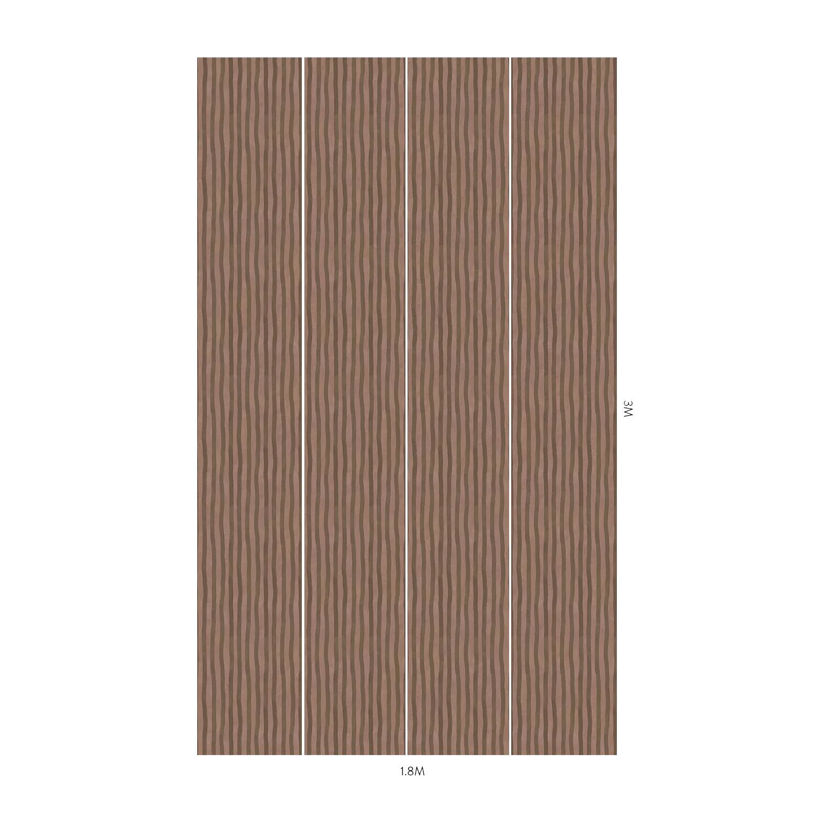 House of Hackney Artist's Stripe Wallpaper in Cosmos & Bark House of Hackney Artist's Stripe wallpaper in Cosmos & Bark, stripes in cosmos & bark