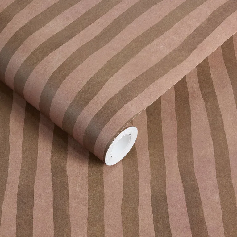 House of Hackney Artist's Stripe wallpaper in Cosmos & Bark, stripes in cosmos & bark