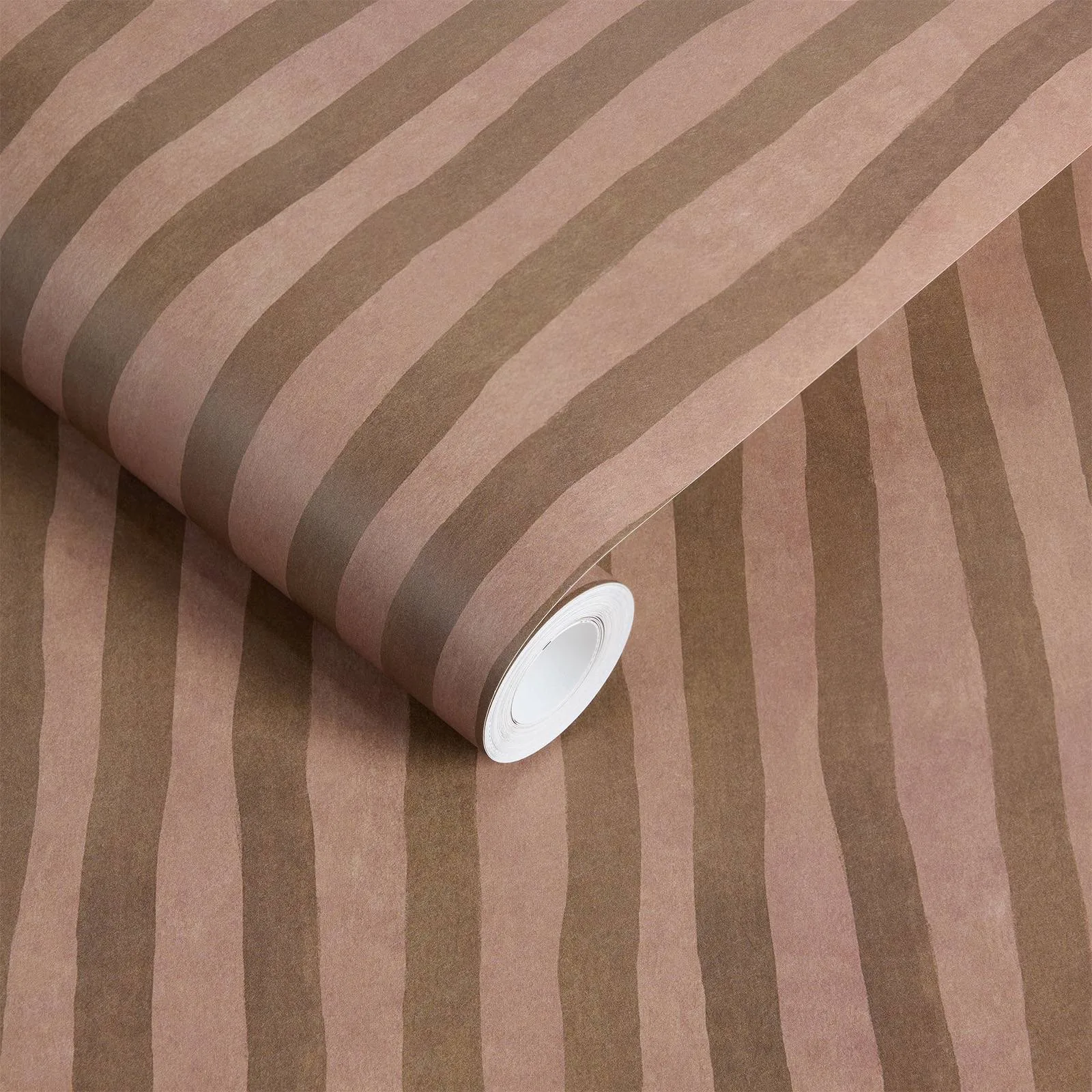 House of Hackney Artist's Stripe Wallpaper in Cosmos & Bark House of Hackney Artist's Stripe wallpaper in Cosmos & Bark, stripes in cosmos & bark