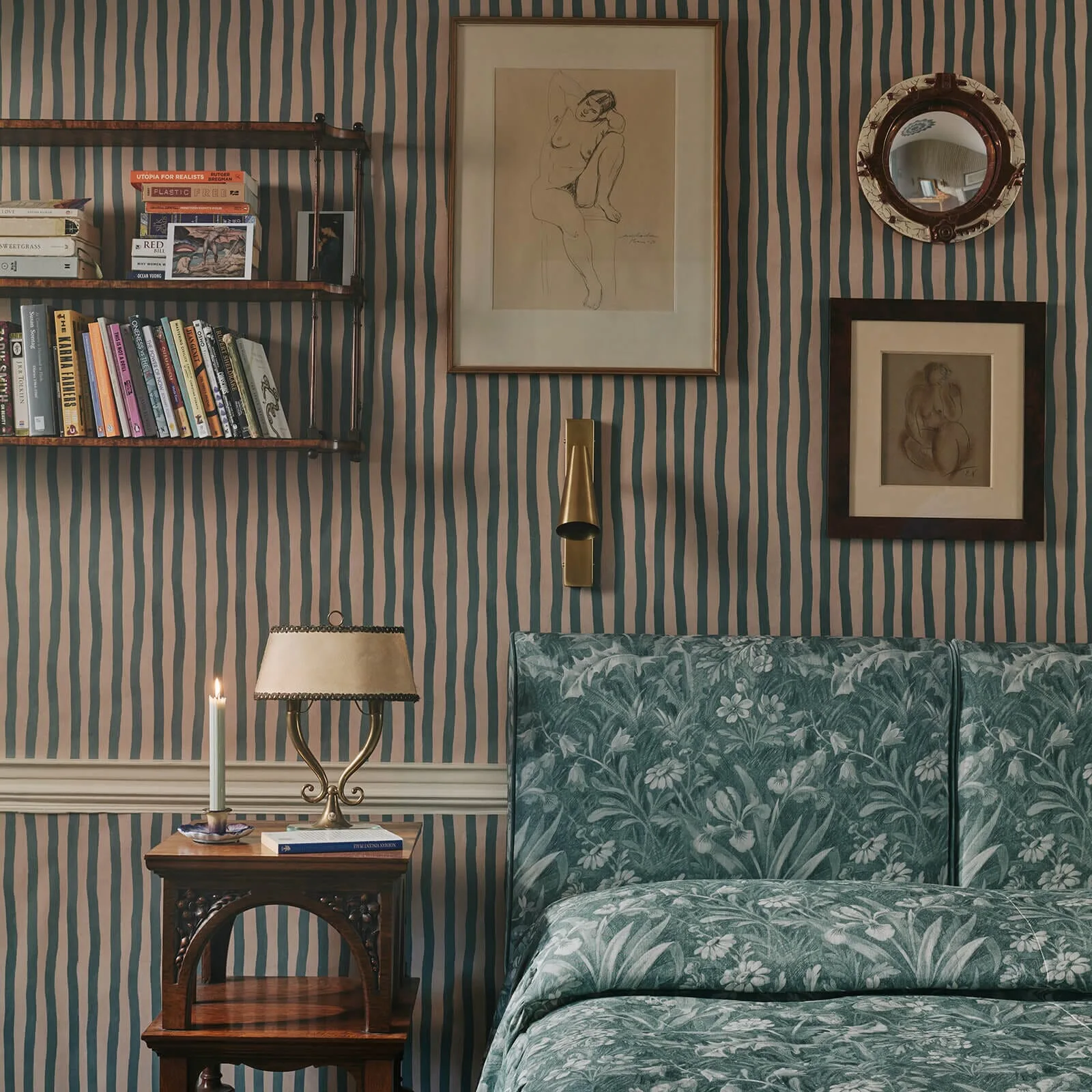 House of Hackney Artist's Stripe Wallpaper in Euphorbia & Alabaster House of Hackney Artist's Stripe wallpaper in Euphorbia & Alabaster, stripes and geometric forms in euphorbia & alabaster