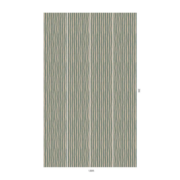 House of Hackney Artist's Stripe wallpaper in Euphorbia & Alabaster, stripes and geometric forms in euphorbia & alabaster