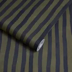 House of Hackney Artist's Stripe Wallpaper in Laurustine & Galaxias House of Hackney Artist's Stripe wallpaper in Laurustine & Galaxias, stripes and trees in rust