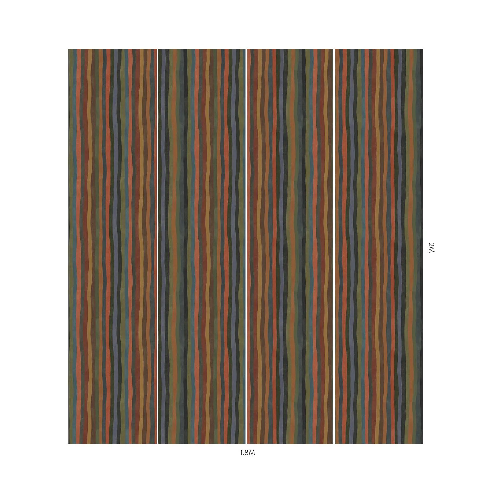 House of Hackney Artist's Stripe wallpaper in Moss, the Artist's Stripe design in moss
