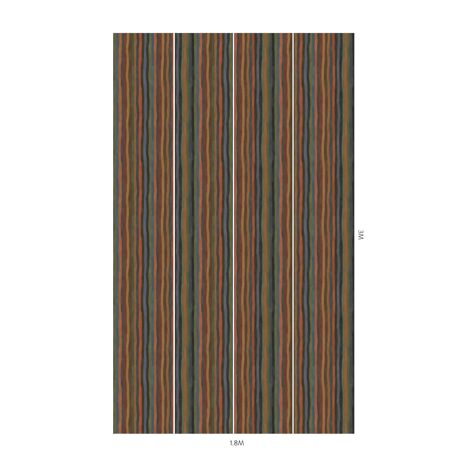 House of Hackney Artist's Stripe wallpaper in Moss, the Artist's Stripe design in moss