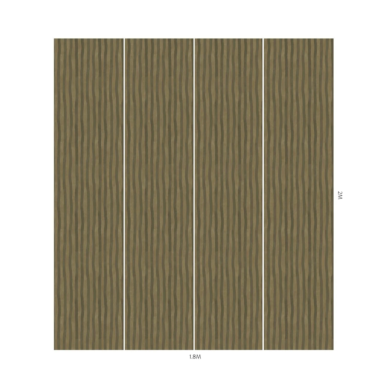 House of Hackney Artist's Stripe wallpaper in Moss & Carex, stripes in moss & carex