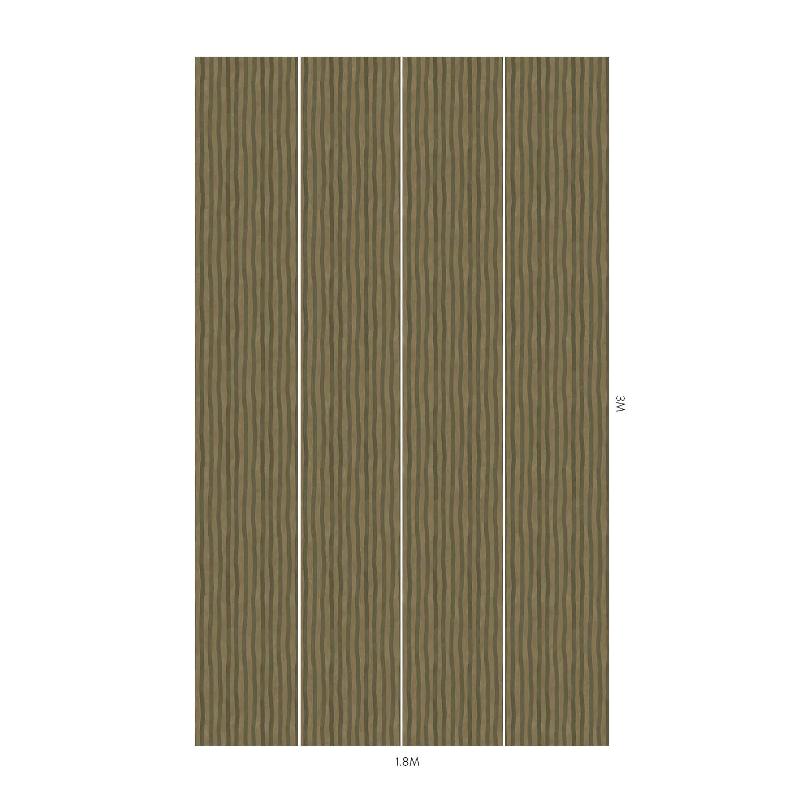 House of Hackney Artist's Stripe wallpaper in Moss & Carex, stripes in moss & carex