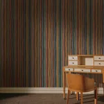 House of Hackney Artist's Stripe wallpaper in Moss, the Artist's Stripe design in moss