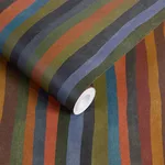 House of Hackney Artist's Stripe wallpaper in Moss, the Artist's Stripe design in moss