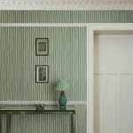 House of Hackney Artist's Stripe Wallpaper in Opal House of Hackney Artist's Stripe wallpaper in Opal, stripes and trees in opal