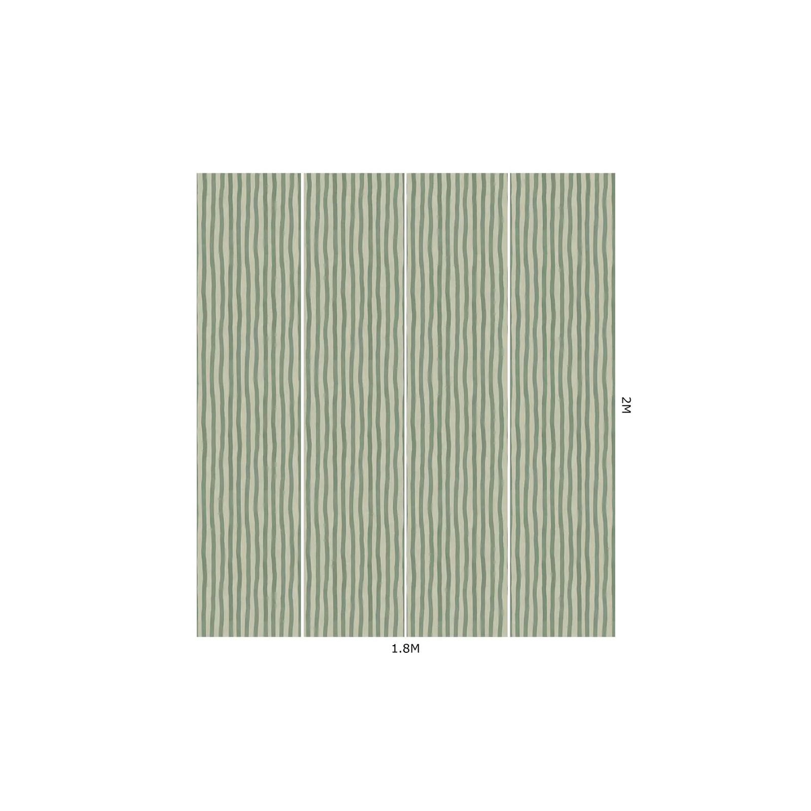 House of Hackney Artist's Stripe Wallpaper in Opal House of Hackney Artist's Stripe wallpaper in Opal, stripes and trees in opal