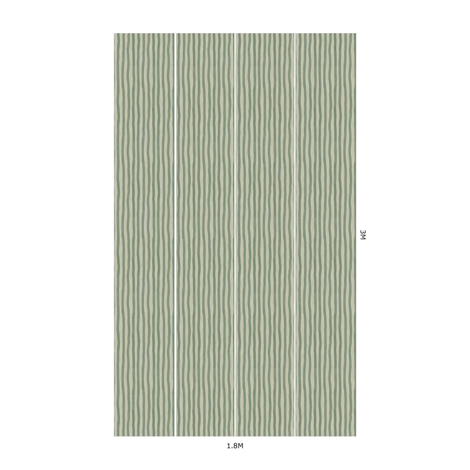 House of Hackney Artist's Stripe Wallpaper in Opal House of Hackney Artist's Stripe wallpaper in Opal, stripes and trees in opal