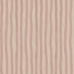 House of Hackney Artist's Stripe wallpaper in Sakura & Astrantia, foliage and stripes in sakura & astrantia