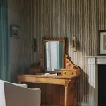 House of Hackney Artist's Stripe wallpaper in Sap & Alabaster, stripes and geometric forms in sap & alabaster
