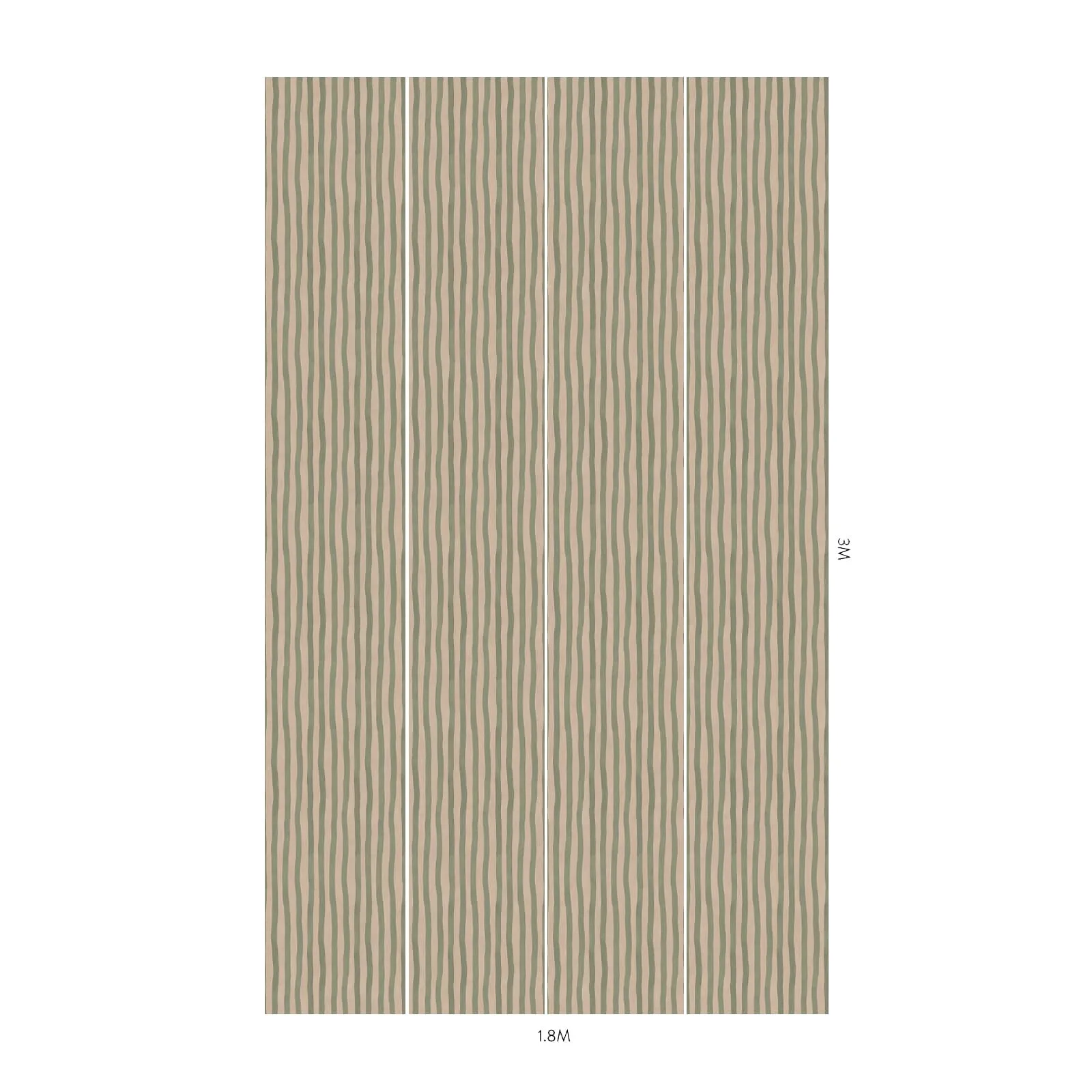 House of Hackney Artist's Stripe wallpaper in Sap & Alabaster, stripes and geometric forms in sap & alabaster