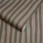 House of Hackney Artist's Stripe wallpaper in Sap & Alabaster, stripes and geometric forms in sap & alabaster