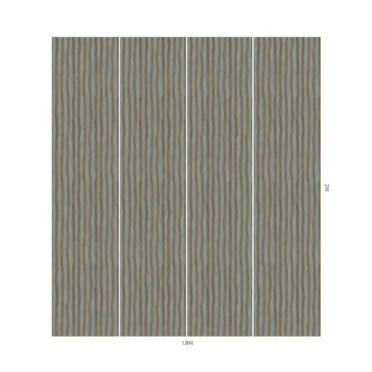 House of Hackney Artist's Stripe wallpaper in Stratus & Carex, stripes in stratus & carex