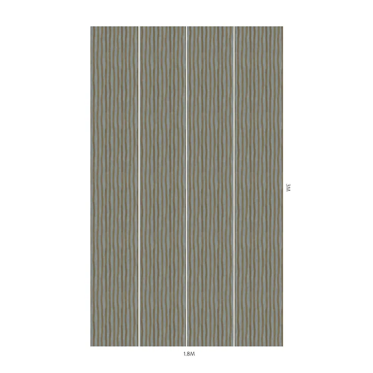 House of Hackney Artist's Stripe wallpaper in Stratus & Carex, stripes in stratus & carex