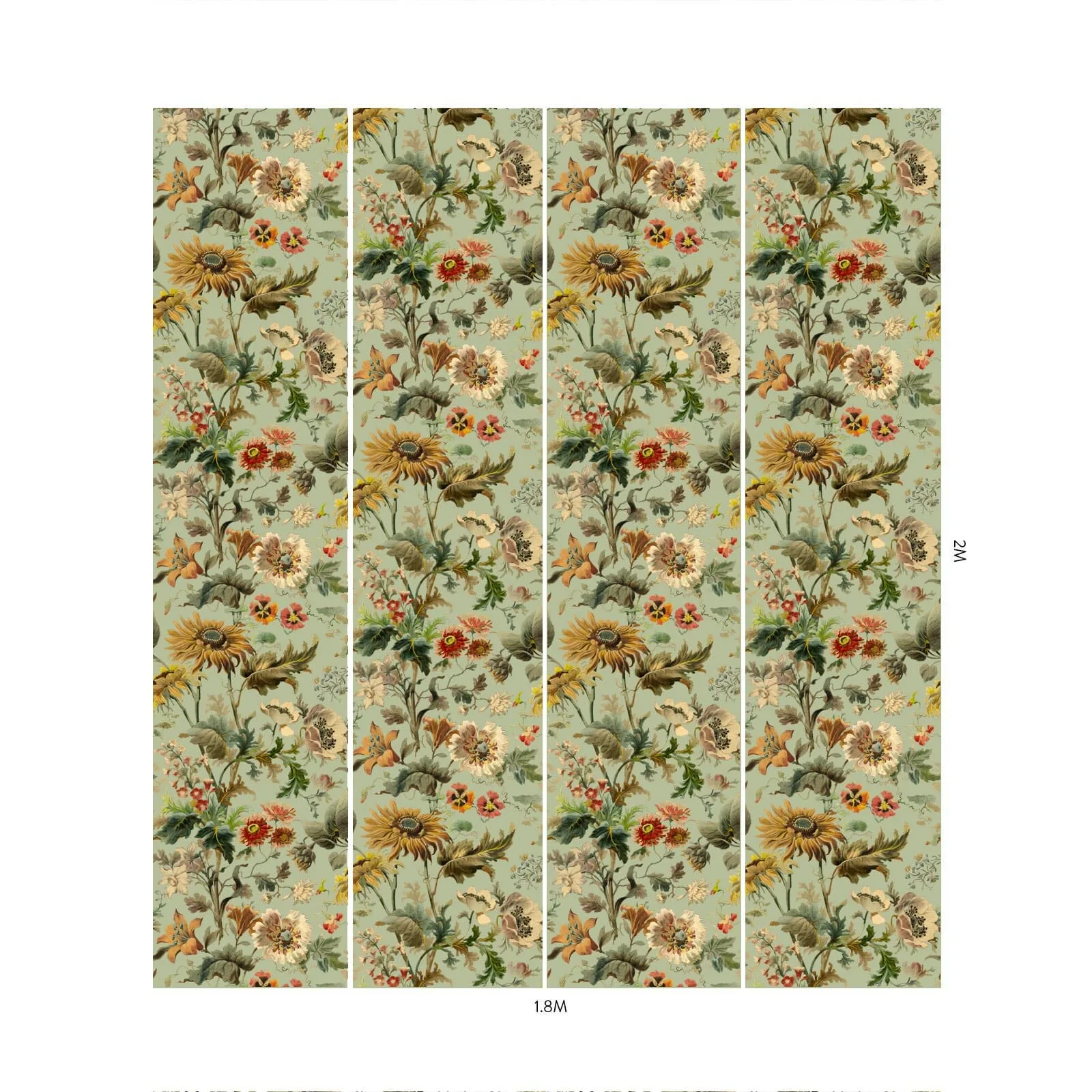 House of Hackney Avalon Wallpaper in Apple House of Hackney Avalon wallpaper in Apple, blooms and foliage in apple