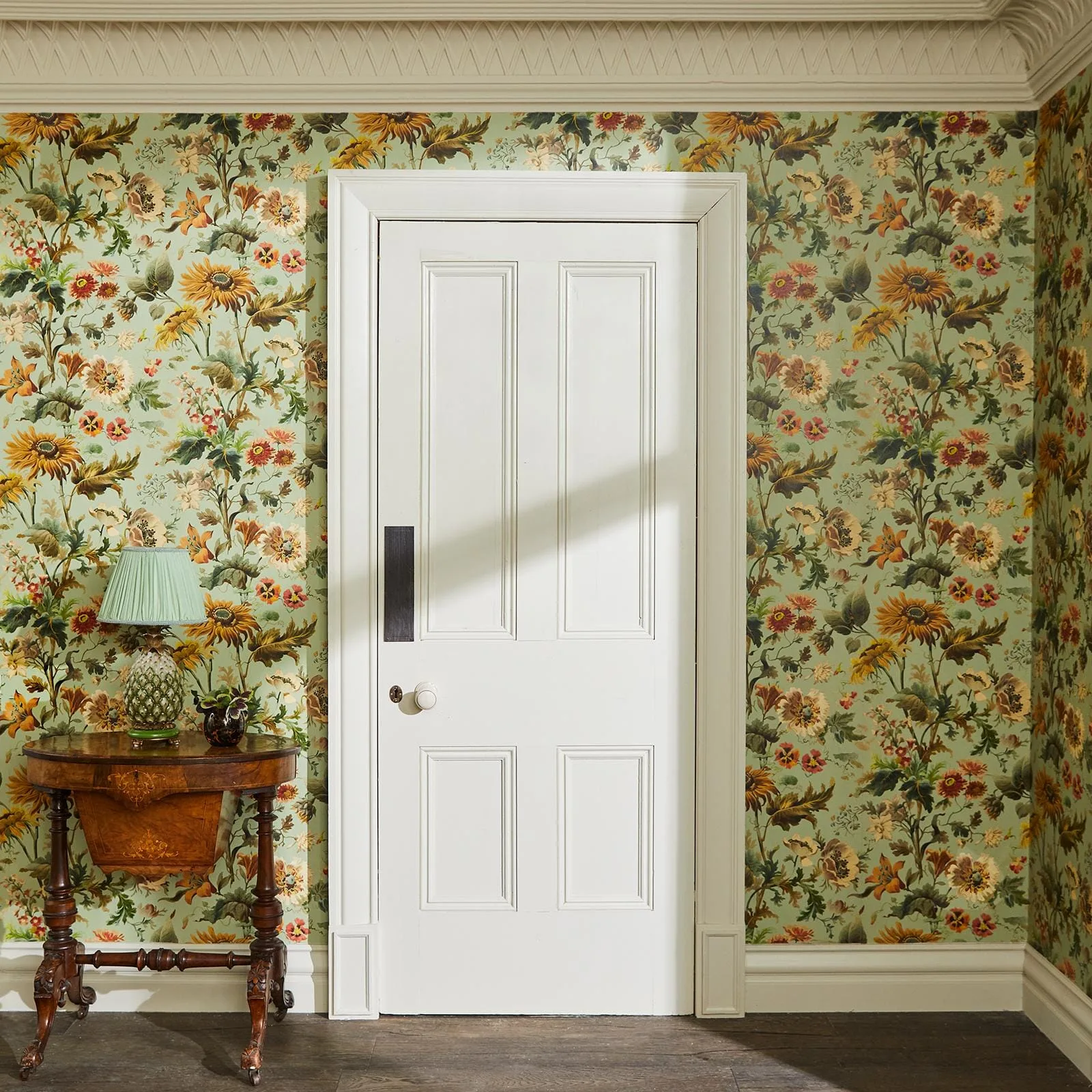 House of Hackney Avalon wallpaper in Apple, blooms and foliage in apple