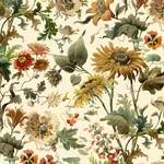 House of Hackney Avalon Wallpaper in Ecru House of Hackney Avalon wallpaper in Ecru, blooms and foliage in ecru