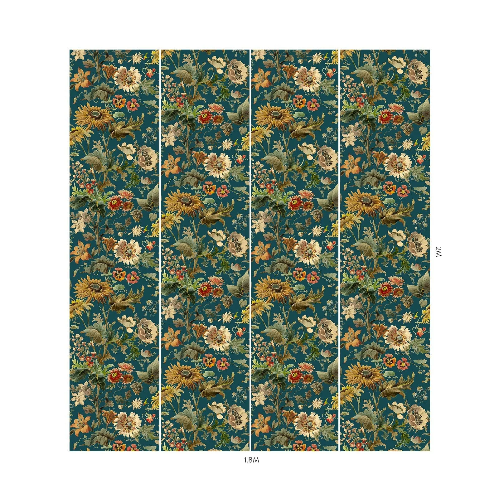 House of Hackney Avalon Wallpaper in Petrol House of Hackney Avalon wallpaper in Petrol, blooms and foliage in petrol