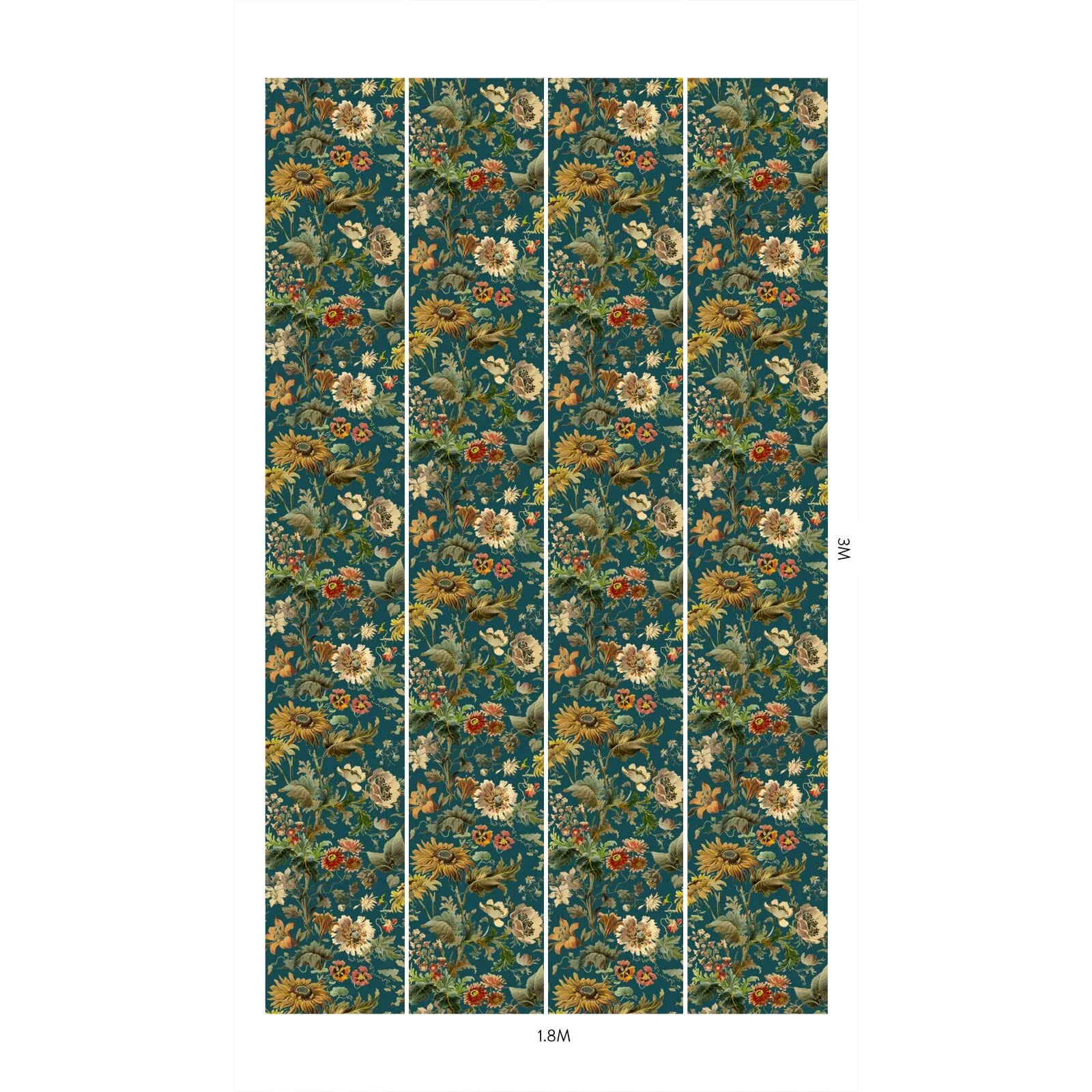 House of Hackney Avalon Wallpaper in Petrol House of Hackney Avalon wallpaper in Petrol, blooms and foliage in petrol