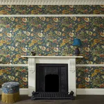 House of Hackney Avalon Wallpaper in Petrol House of Hackney Avalon wallpaper in Petrol, blooms and foliage in petrol