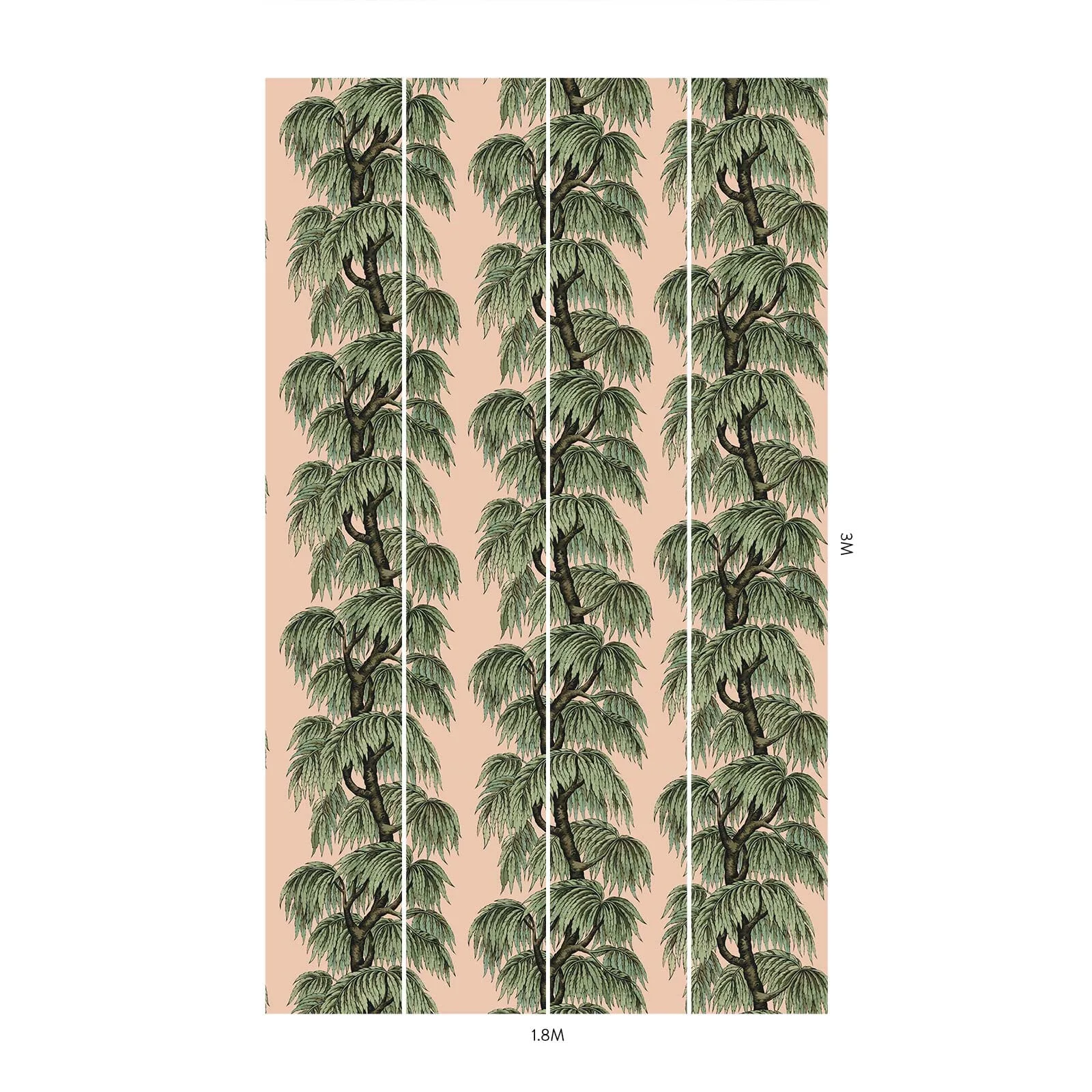 House of Hackney Babylon wallpaper in Blush Willow, foliage and geometric forms in blush willow