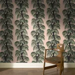House of Hackney Babylon wallpaper in Blush Willow, foliage and geometric forms in blush willow