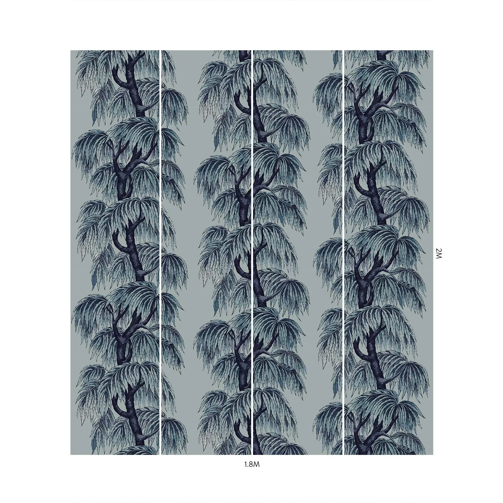 House of Hackney Babylon Wallpaper in Celestial Blue House of Hackney Babylon wallpaper in Celestial Blue, foliage and geometric forms in blue