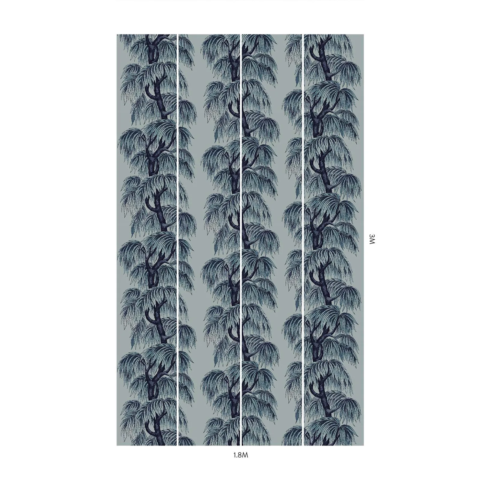 House of Hackney Babylon Wallpaper in Celestial Blue House of Hackney Babylon wallpaper in Celestial Blue, foliage and geometric forms in blue