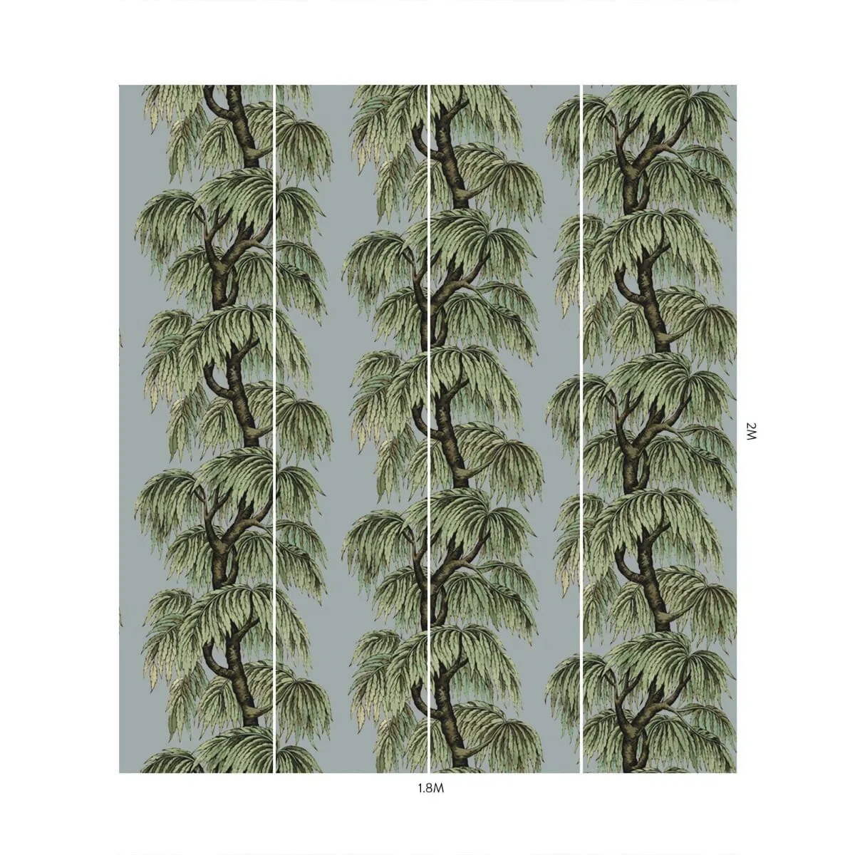 House of Hackney Babylon wallpaper in Dove Willow, foliage and birds in dove willow