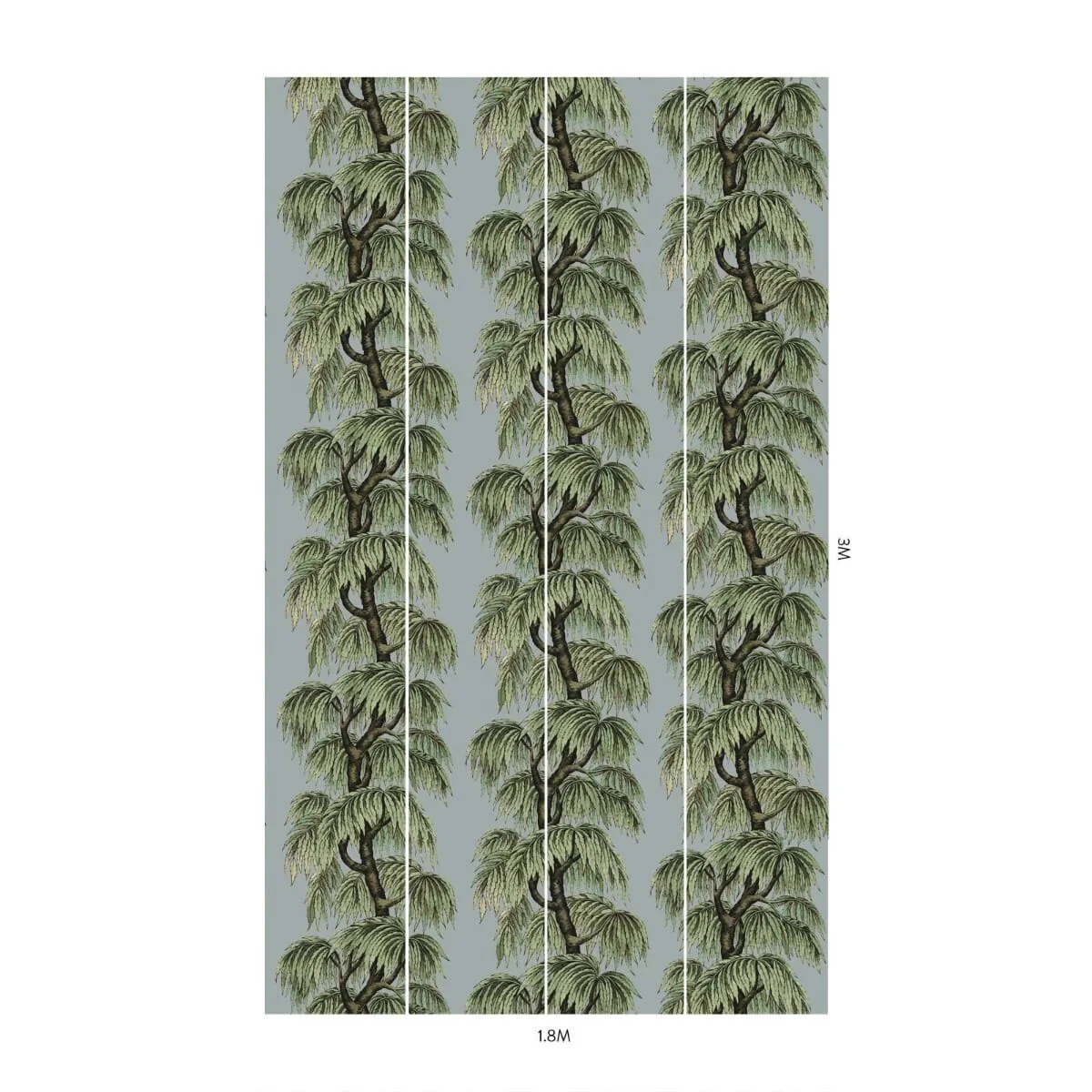House of Hackney Babylon wallpaper in Dove Willow, foliage and birds in dove willow