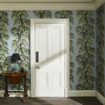 House of Hackney Babylon wallpaper in Dove Willow, foliage and birds in dove willow