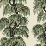 House of Hackney Babylon wallpaper in Papyrus Willow, foliage and geometric forms in papyrus willow