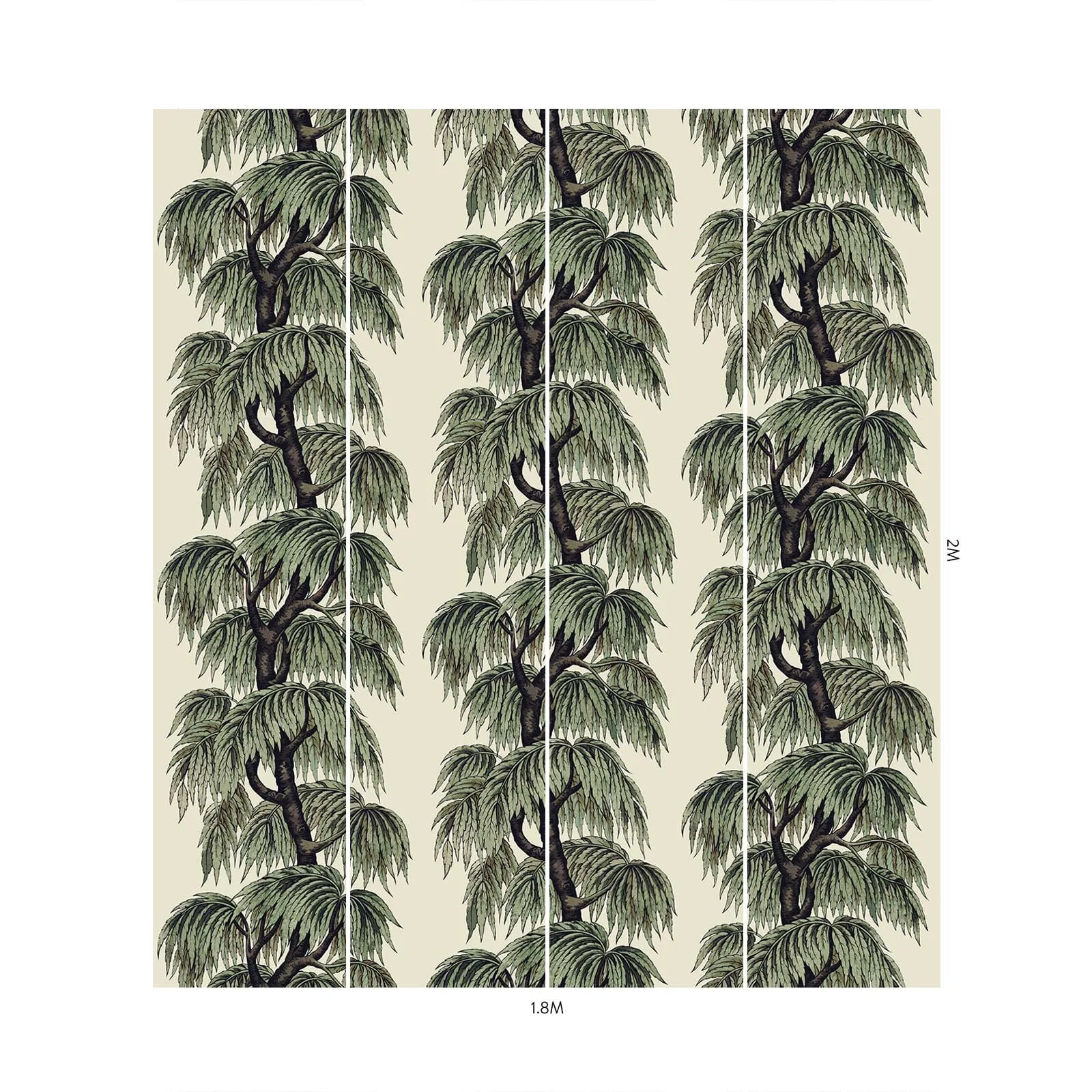 House of Hackney Babylon wallpaper in Papyrus Willow, foliage and geometric forms in papyrus willow