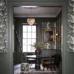 House of Hackney Babylon wallpaper in Papyrus Willow, foliage and geometric forms in papyrus willow