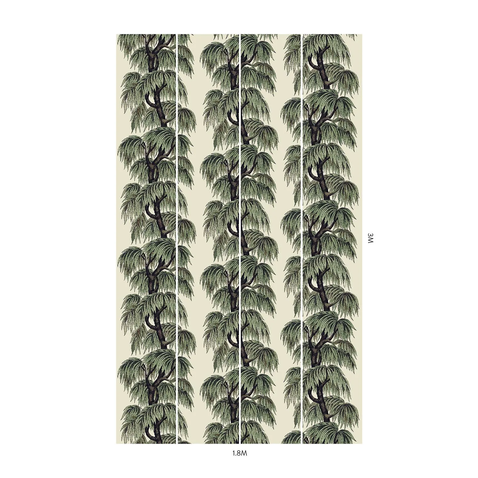 House of Hackney Babylon wallpaper in Papyrus Willow, foliage and geometric forms in papyrus willow