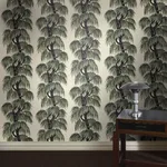 House of Hackney Babylon wallpaper in Papyrus Willow, foliage and geometric forms in papyrus willow