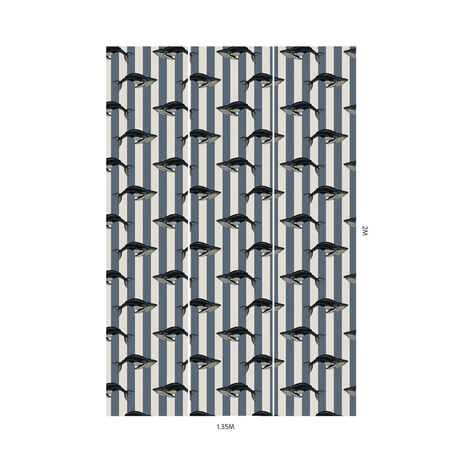 House of Hackney Baleana wallpaper in Denim, stripes in denim