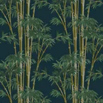 House of Hackney Bambusa wallpaper in Midnight, foliage and trees in midnight
