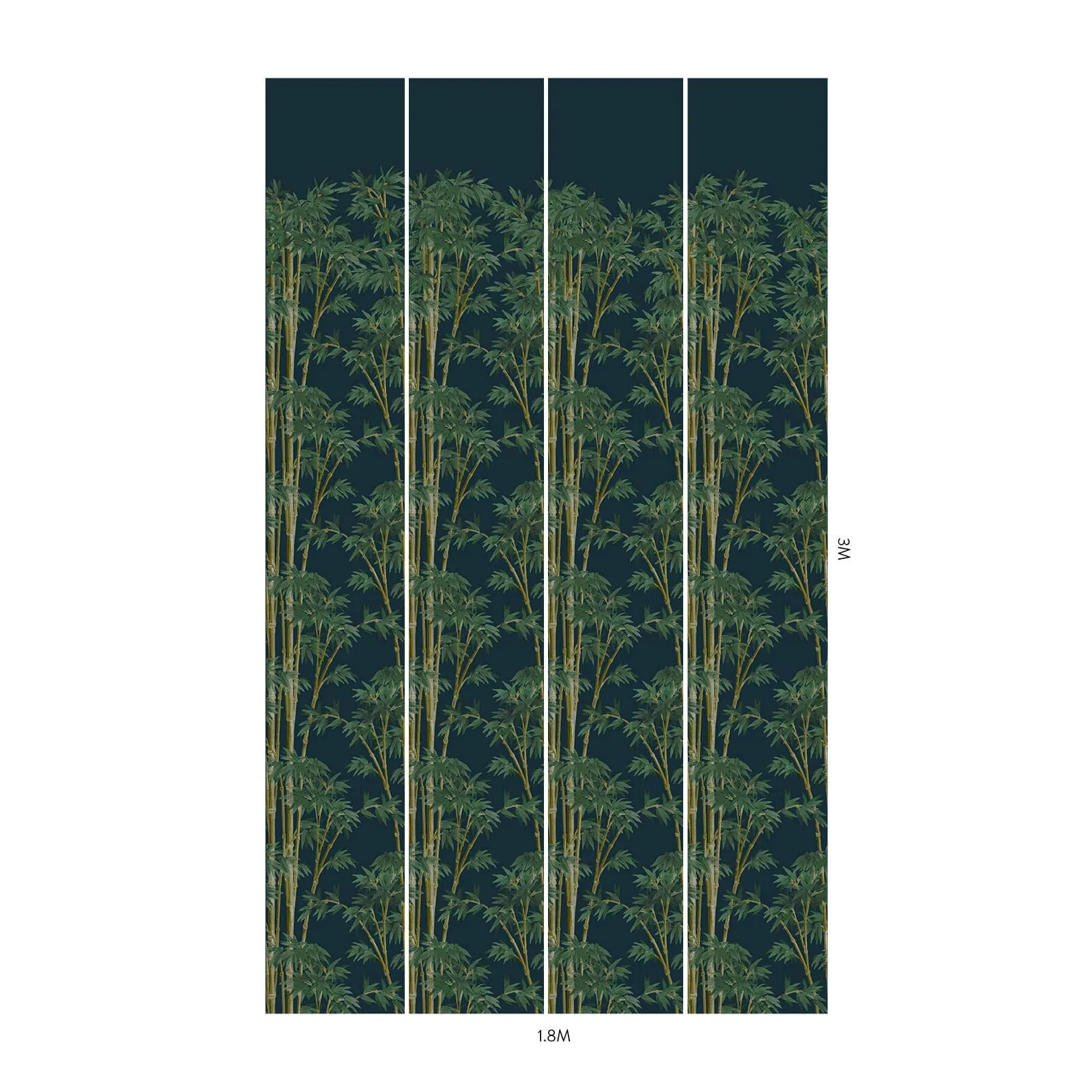 House of Hackney Bambusa wallpaper in Midnight, foliage and trees in midnight