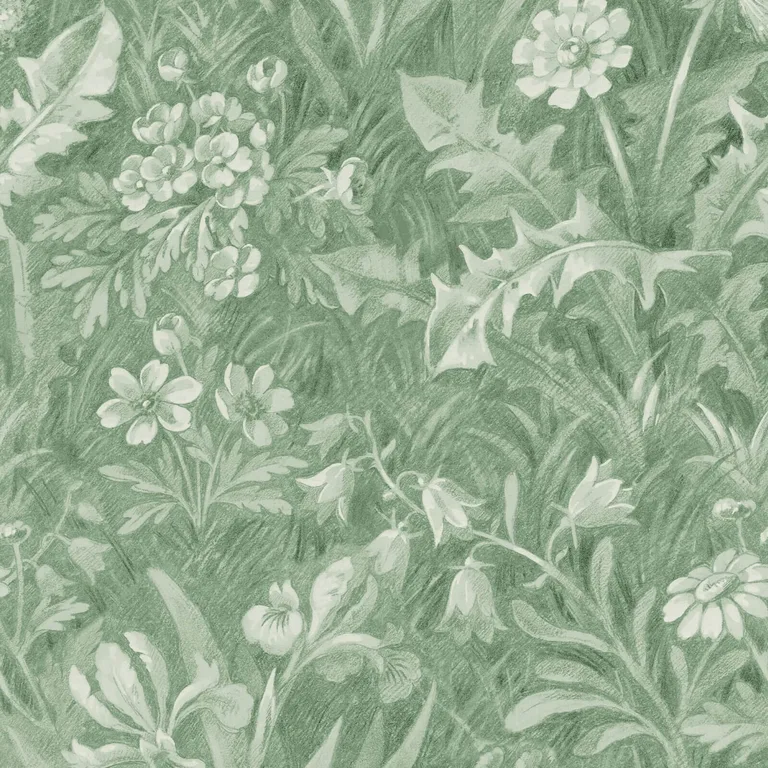 House of Hackney Beltane wallpaper in Grass, blooms and foliage in grass