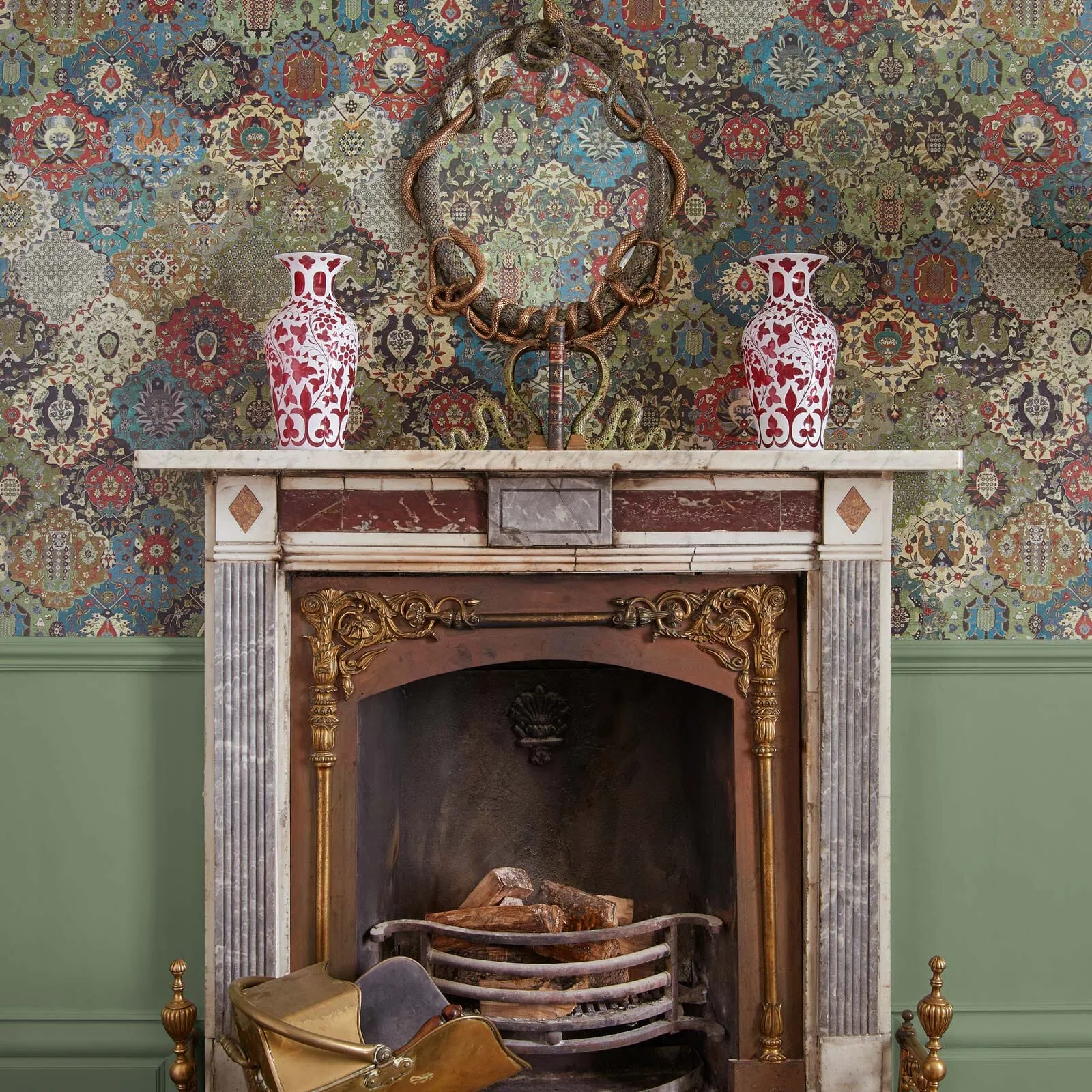House of Hackney Caspar Wallpaper in Forest House of Hackney Caspar wallpaper in Forest, blooms and foliage in forest